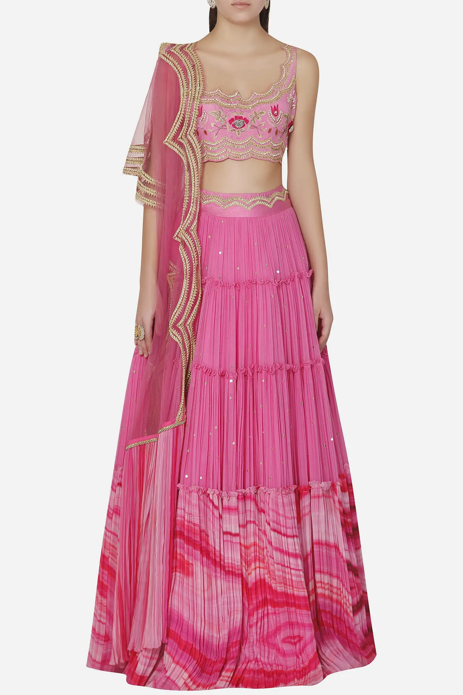 Buy Limerick by Abirr N' Nanki Pink Embroidered Lehenga Set Online ...
