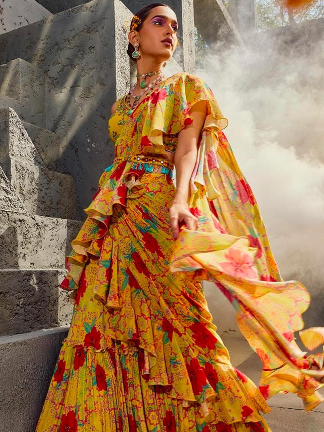 Designer Saree Gown | Aza Fashions