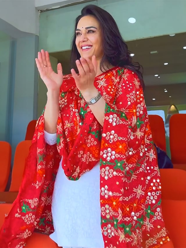 Preity Zinta, Joint Owner of Punjab Kings Stuns In Stylish Ethnic Looks
