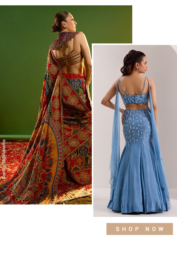 Hansika motwani's stone embellished back design