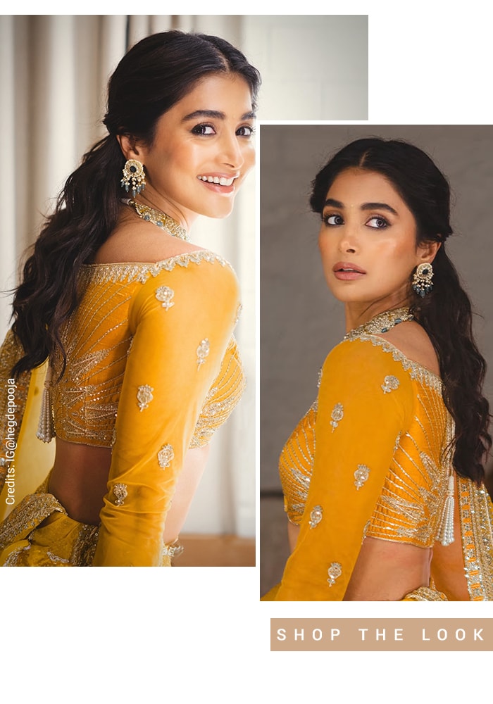 Pooja Hegde's v-blouse back style