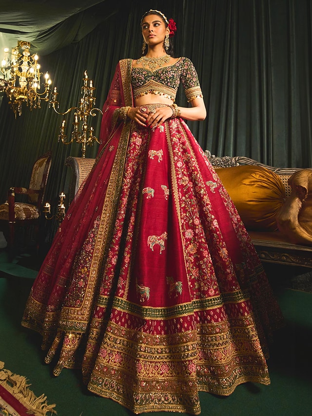 Poster-Image Red bridal lehenga trends
