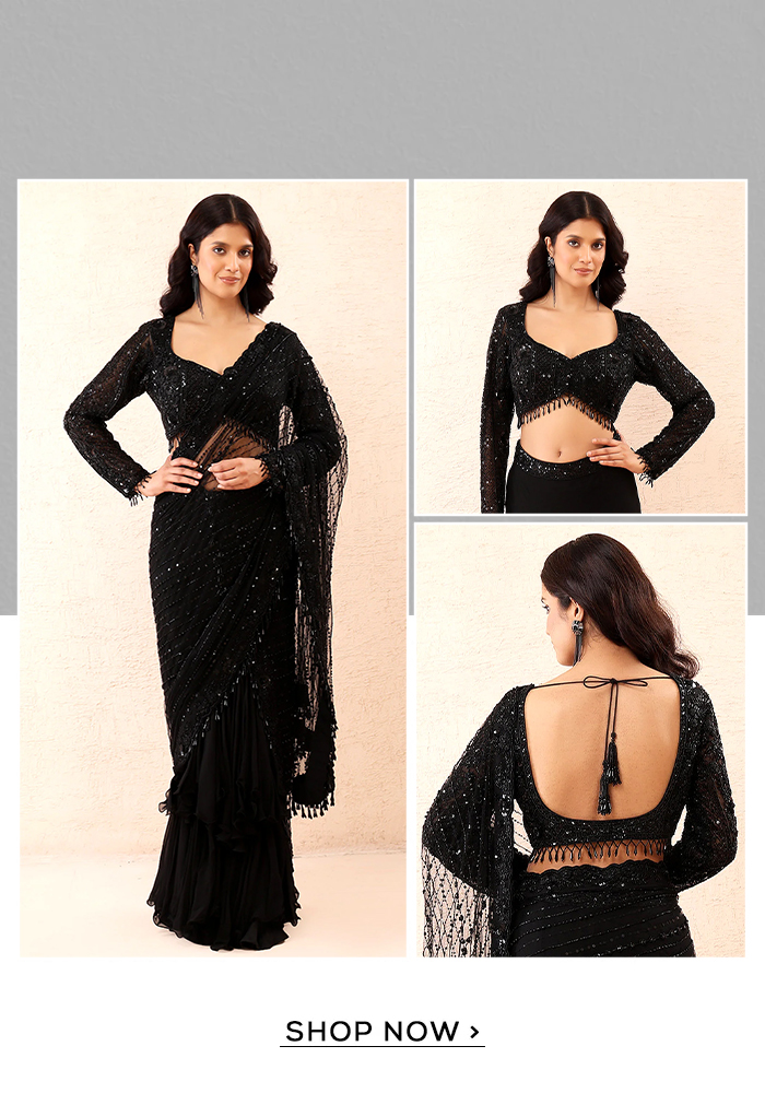 Black Shimmering Saree Blouse