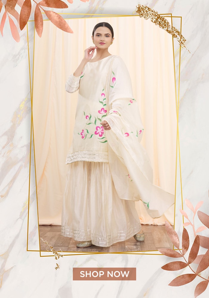 Hand Painted Kurta Sharara