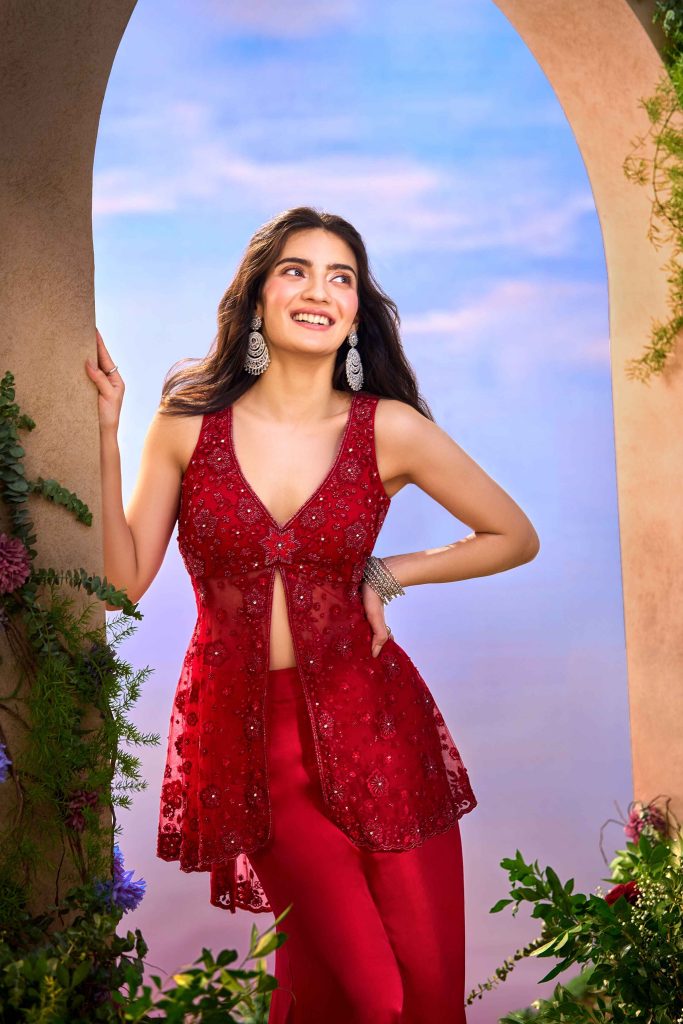 Aariyana Couture red sharara set