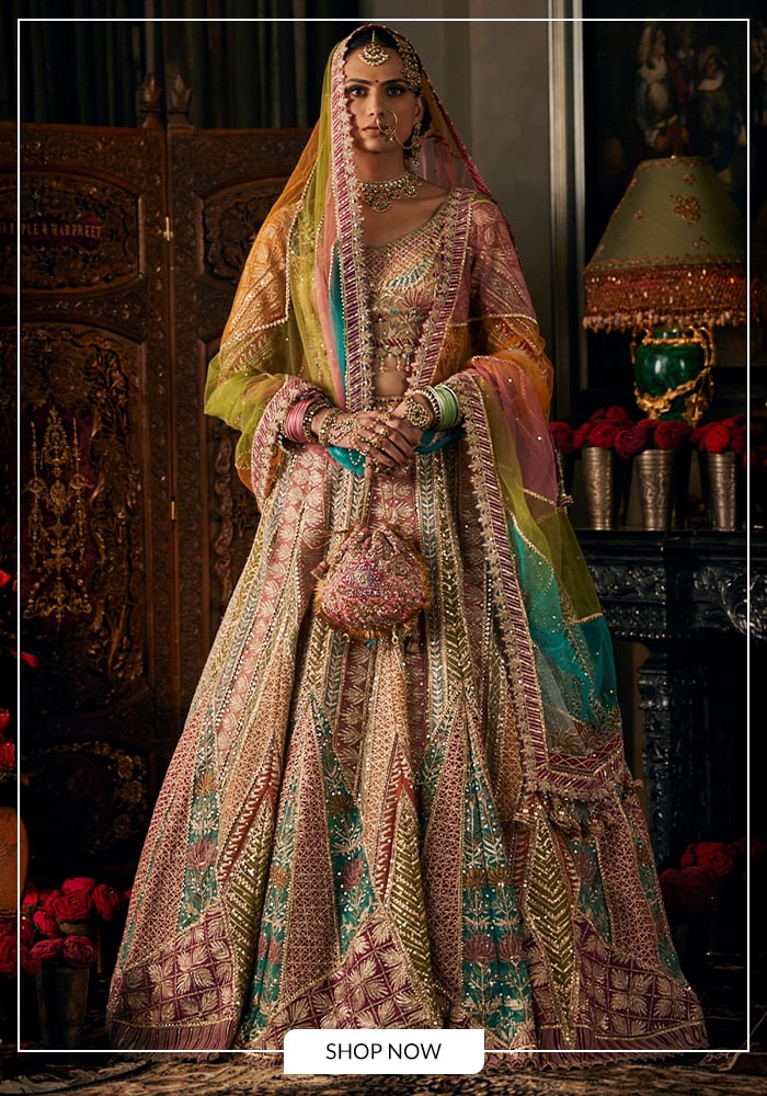multicolor lehenga Rimple and Harpreet