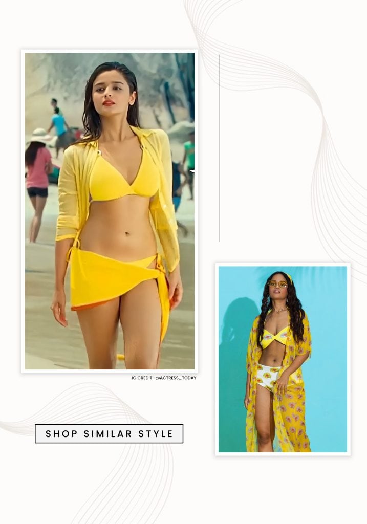 Alia Bhatt's yellow bikini with coverall
