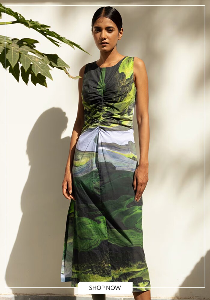Green dress from sustainable designers