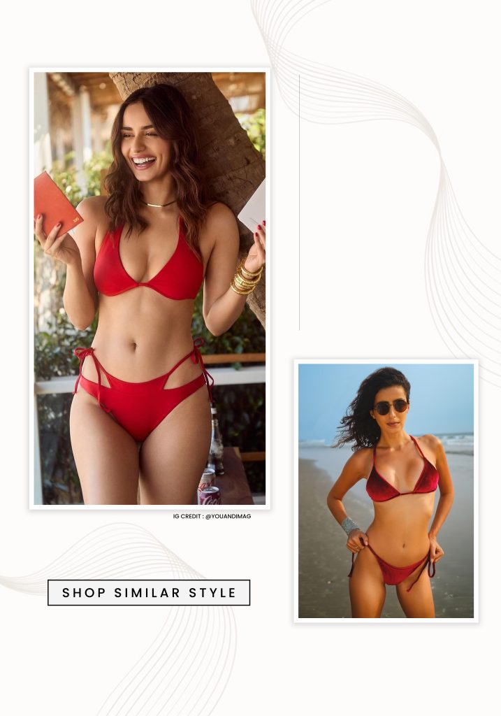 Manushi Chillar's red tie-up bikini set