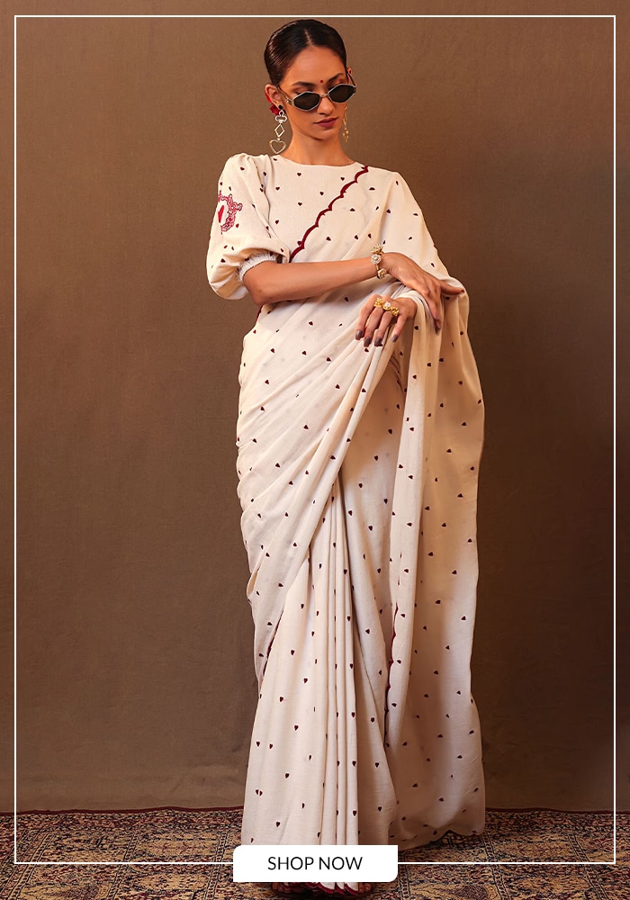 White saree from sustainable designers
