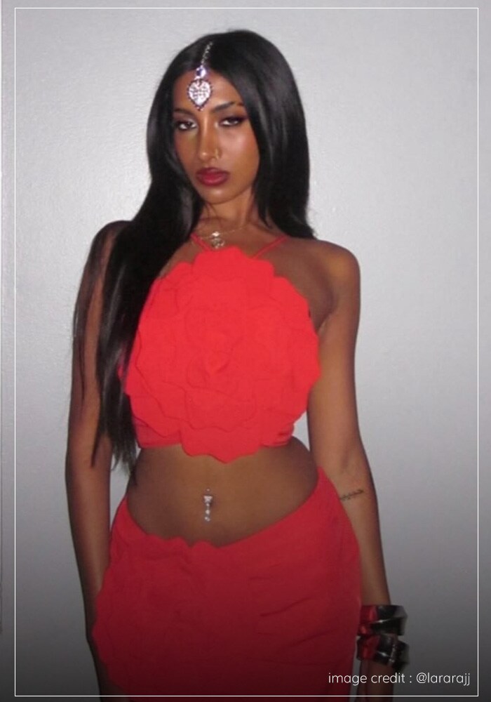 Indian accessories with western outfits via maangtikka