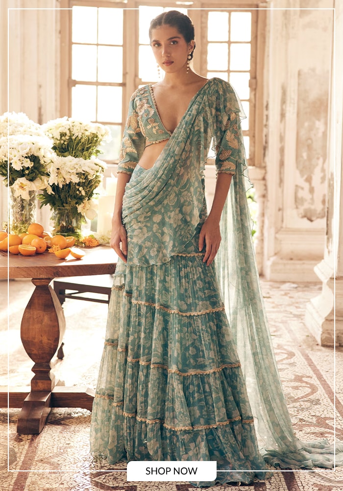 Tiered Pre-draped Saree
