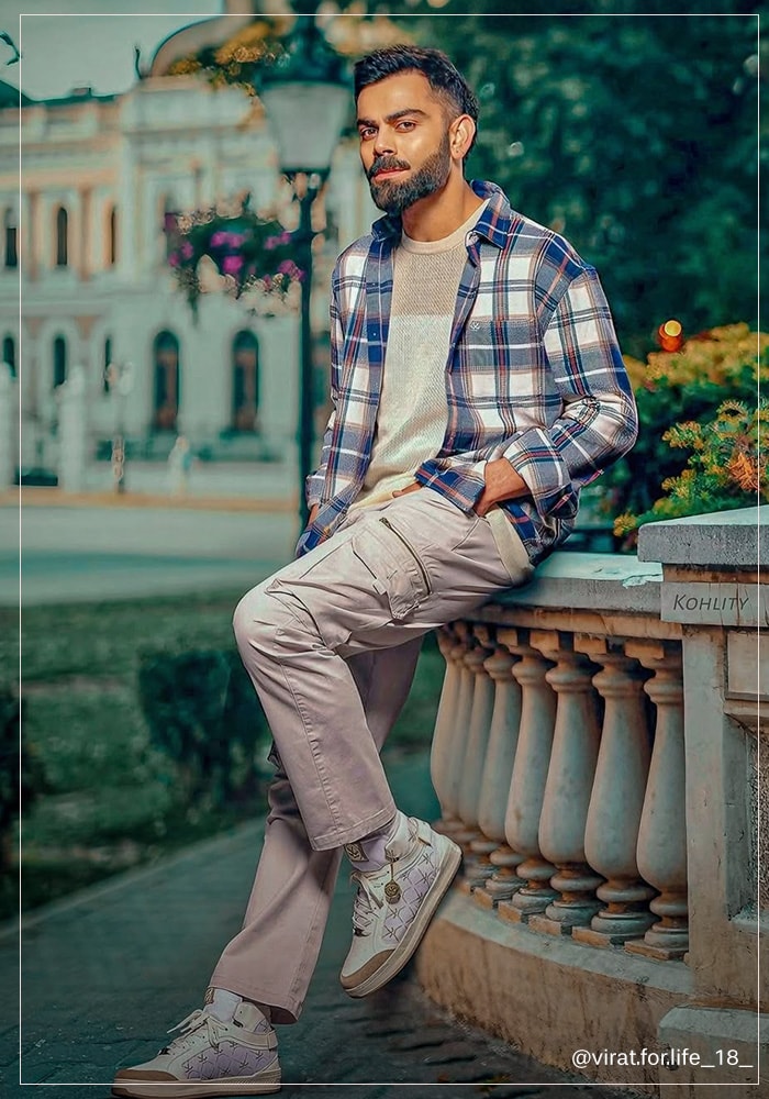 Virat in checkered shirt