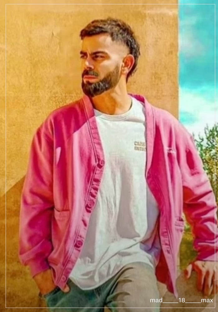 Virat kohli in pink sweatshirt