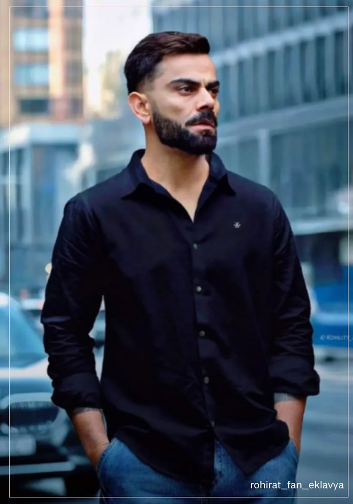Virat kohli in black shirt