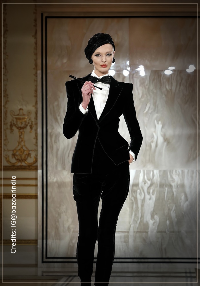 Black and white outfit by Georgio Armani