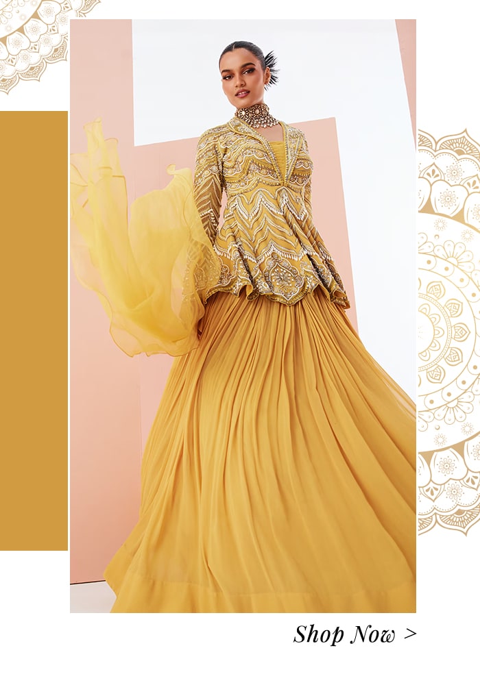 Peplum and lehenga skirt