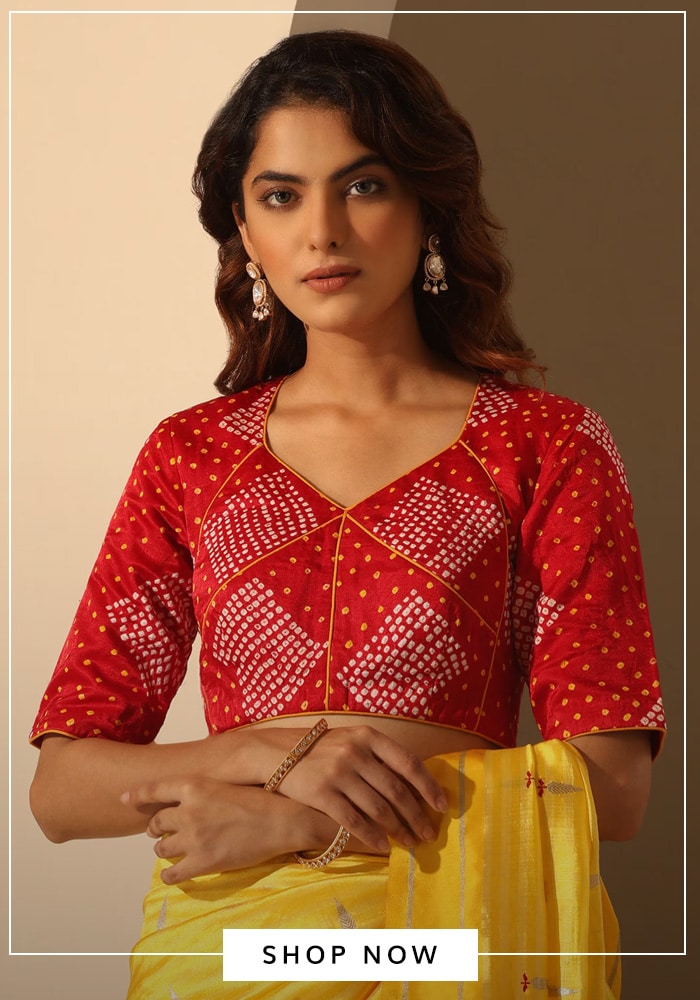 Bandhani Printed Saree Blouse