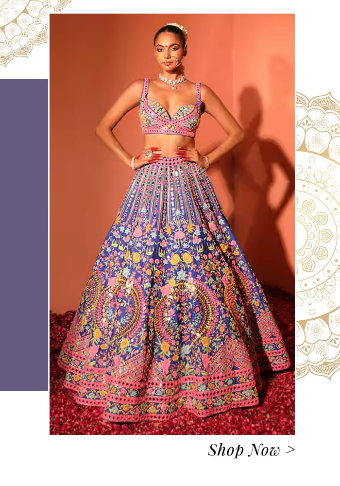 Blue bridal lehenga