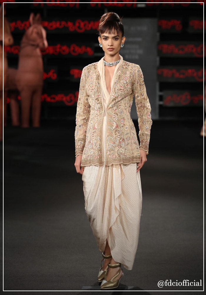 Jacket and dhoti pant set