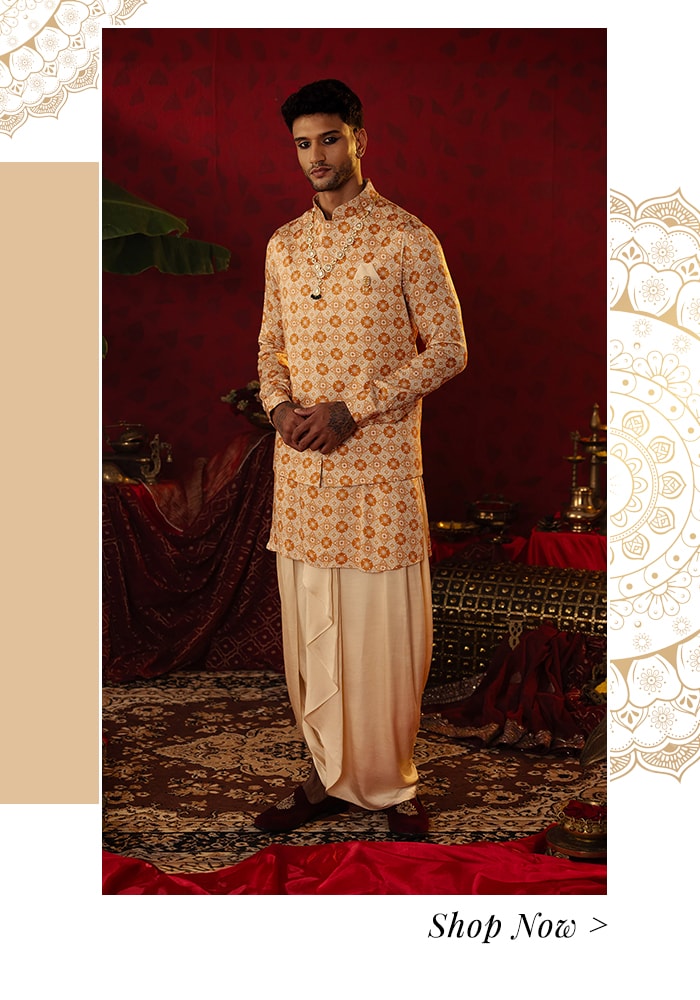 Gold kurta dhoti pant set