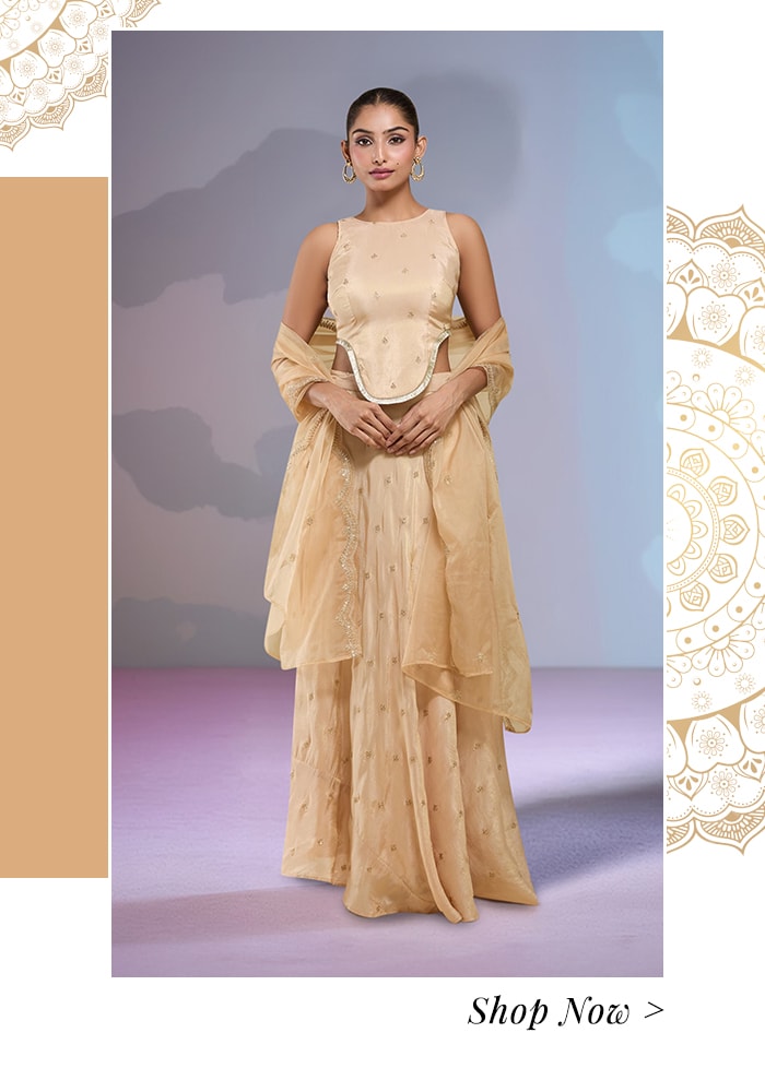 Gold top and skirt set