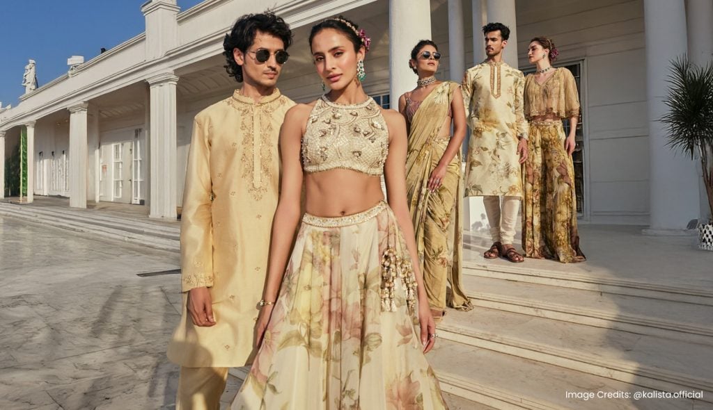 Five models wearing Kalista outfits