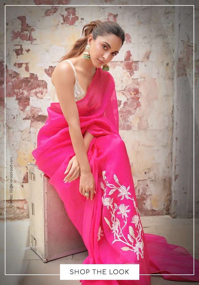 Kiara in pink Devnaagri saree
