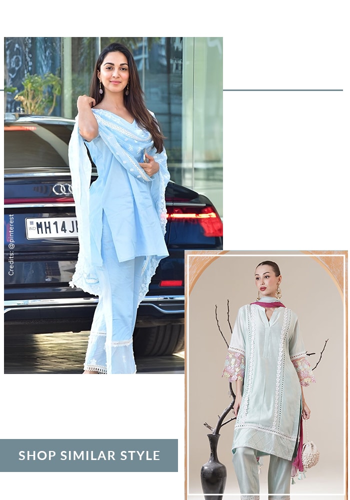 Kiara in blue kurta set