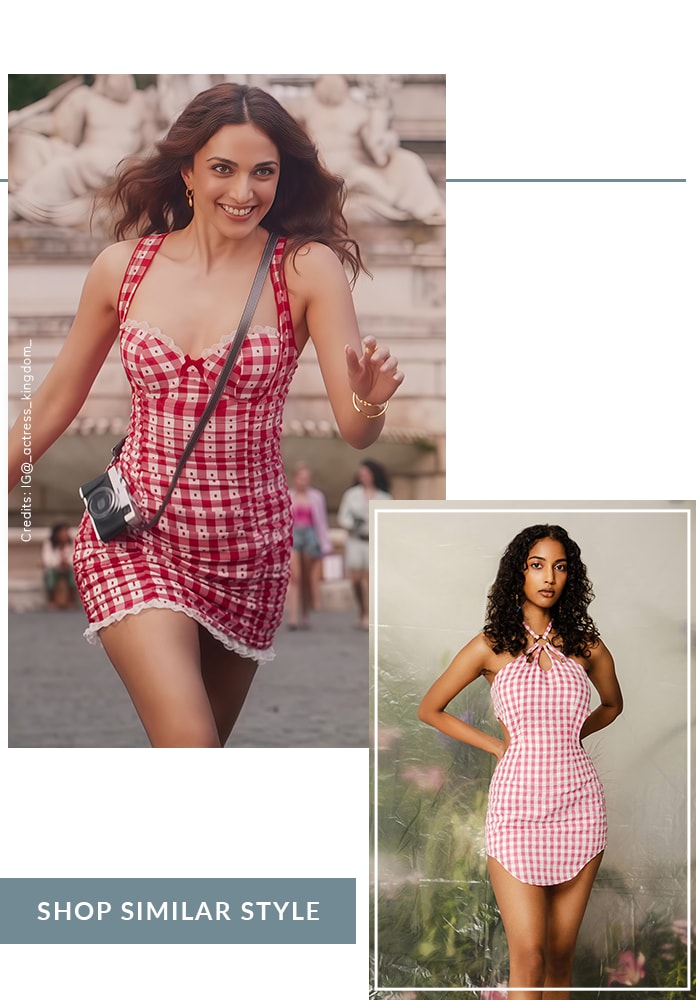 Kiara in red and white gingham sundress