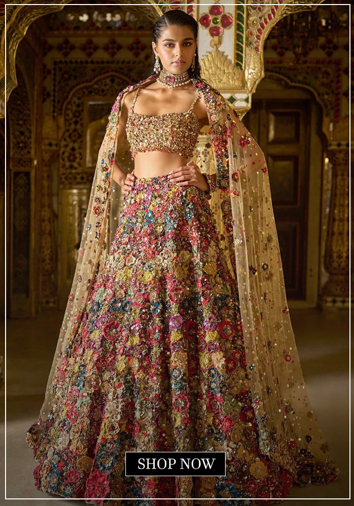 Seema Gurjal bridal lehenga set featuring intricate embroidery and craftsmanship