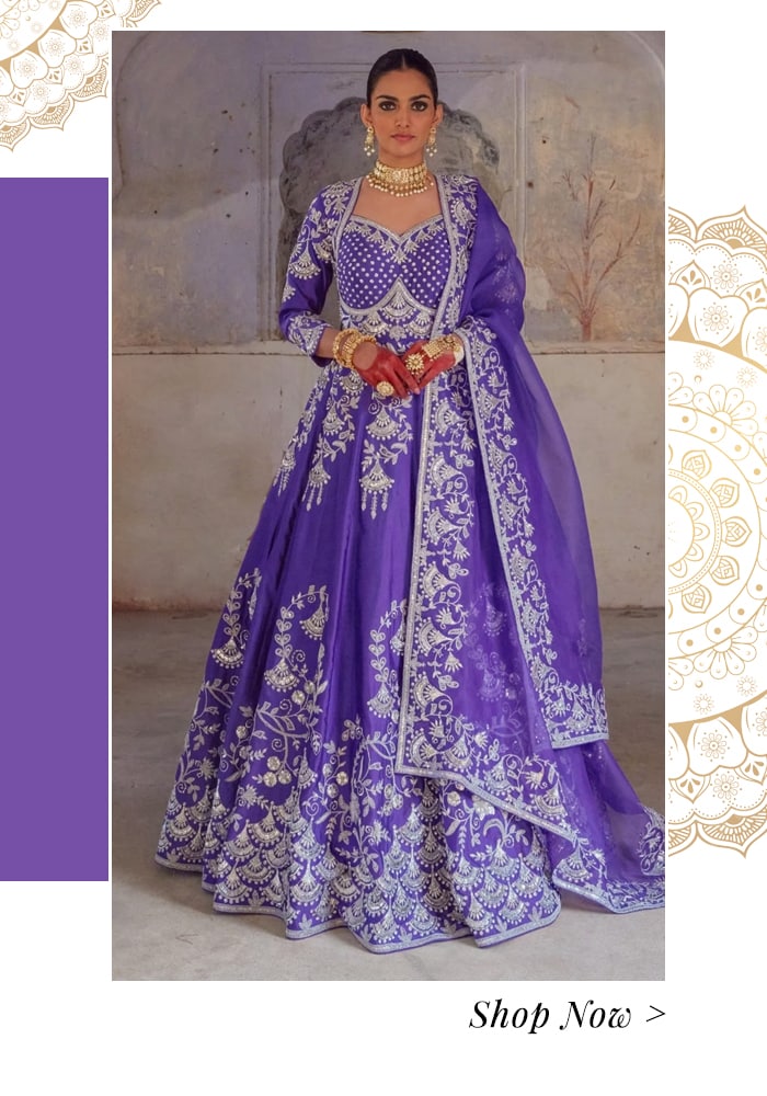 Purple anarkali gown