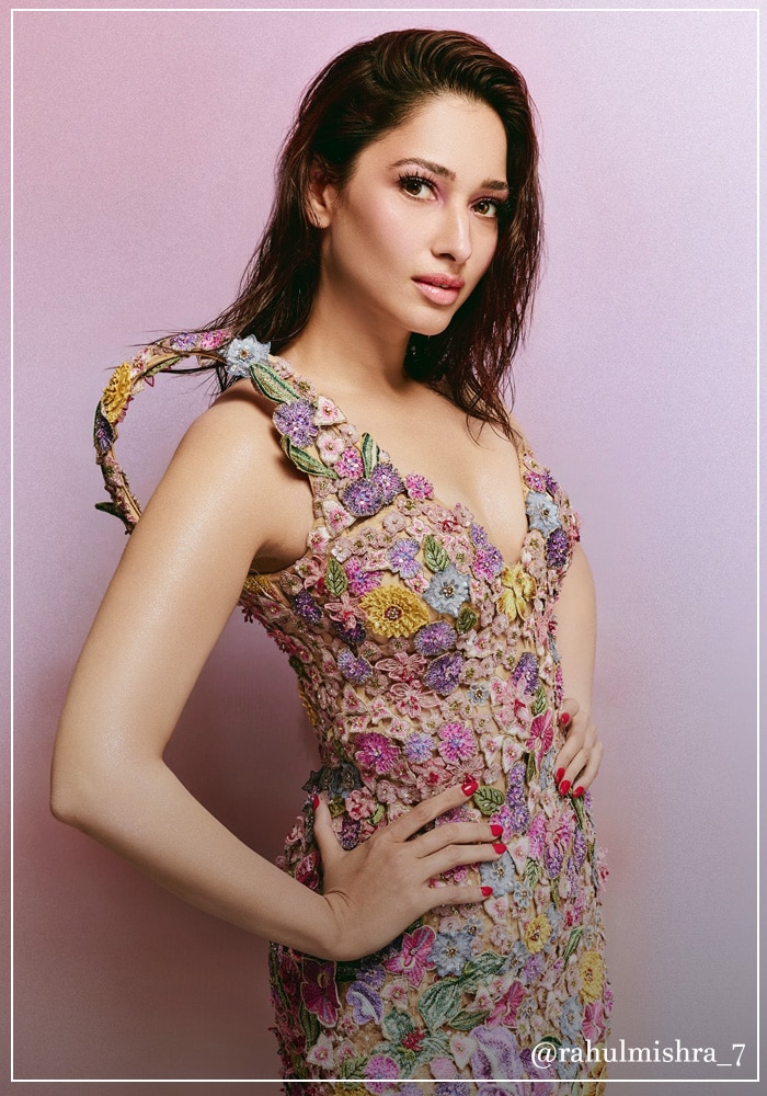 Tamannaah Bhatia wearing Rahul Mishra gown featuring pearls