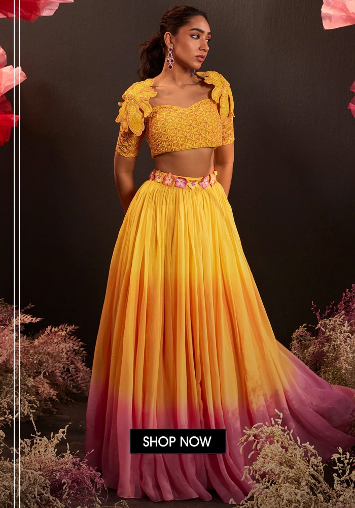 Pink Viscose, Georgette Beads, Sequins Embroidered Lehenga Saree Set With Jacket