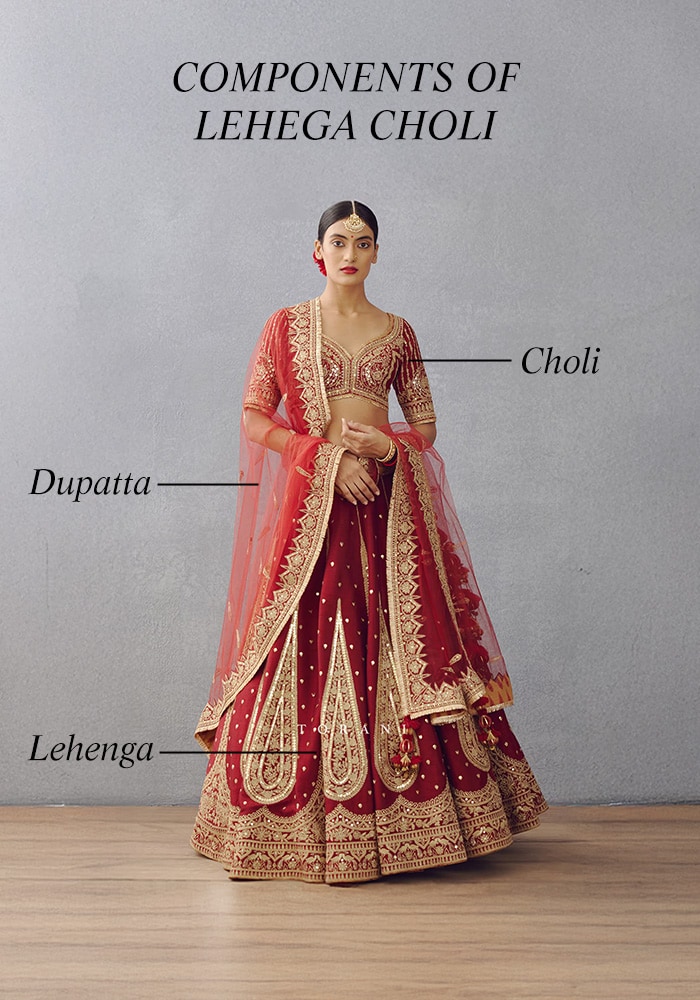 Components of a lehenga choli