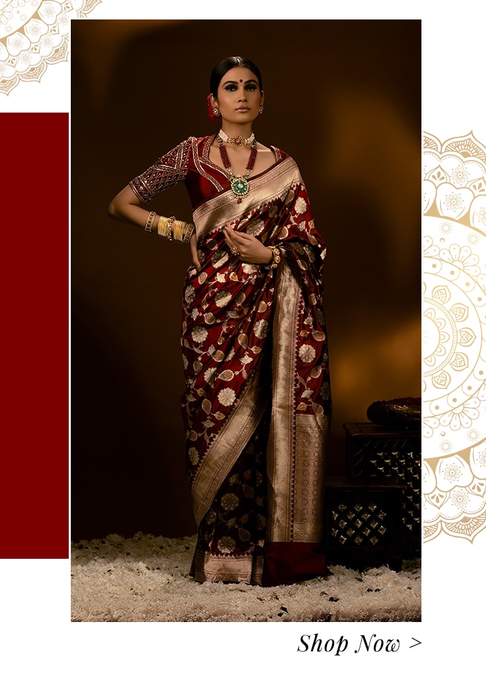 Red benarasi saree