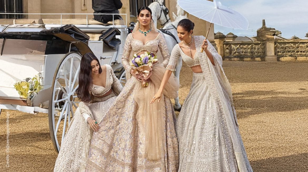 Model wearing Seema Gujral outfits and