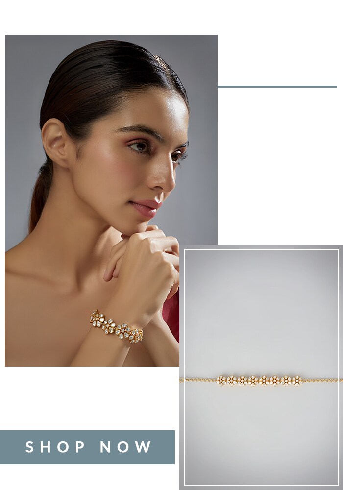 Moissanite Polki Floral Bracelet