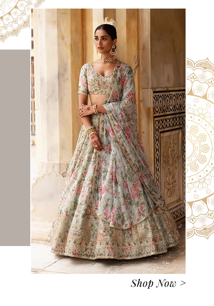 Organza lehenga