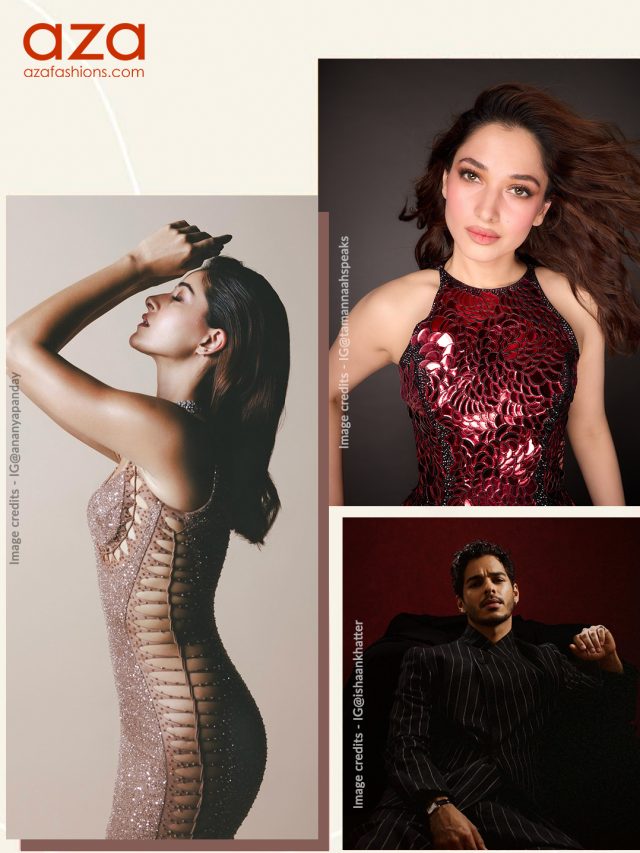 Ananya Panday, Tamannaah Bhatia and Ishaan Khatter posing in their outfits for Filmfare Glamor and Style Awards 2025