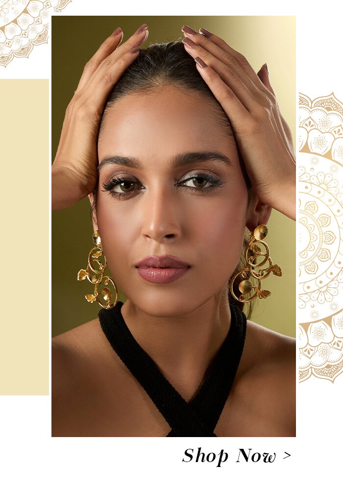 Gold statement earrings