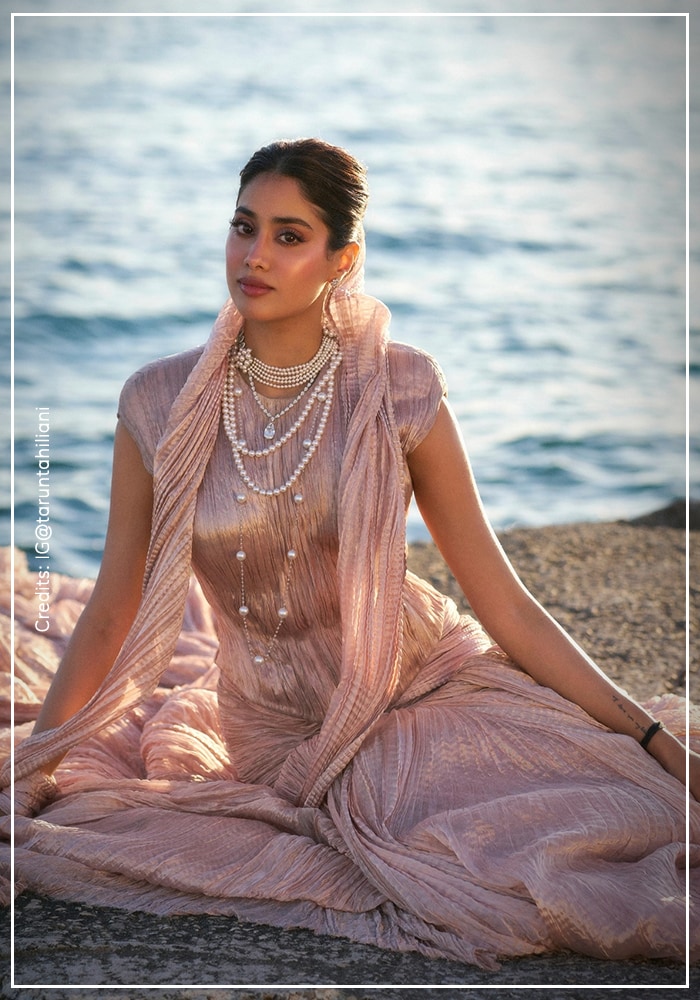 Janhvi Kapoor for her Met Gala look in Tarun Tahiliani couture