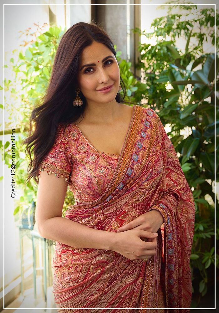 Katrina Kaif in Tarun Tahiliani kashida saree