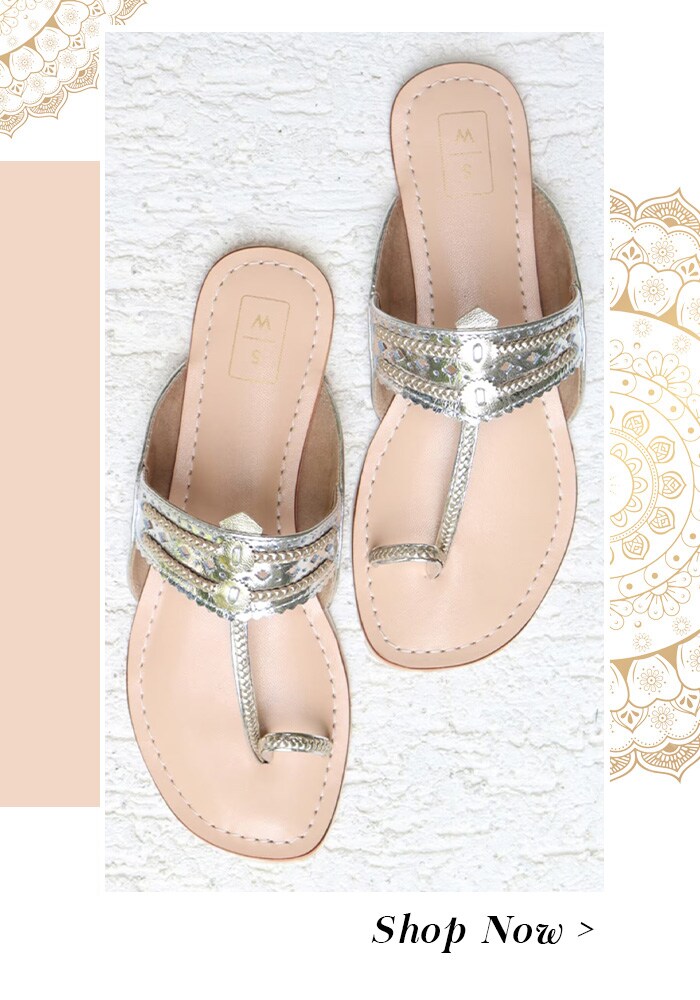 Silver kolhapuri chappals