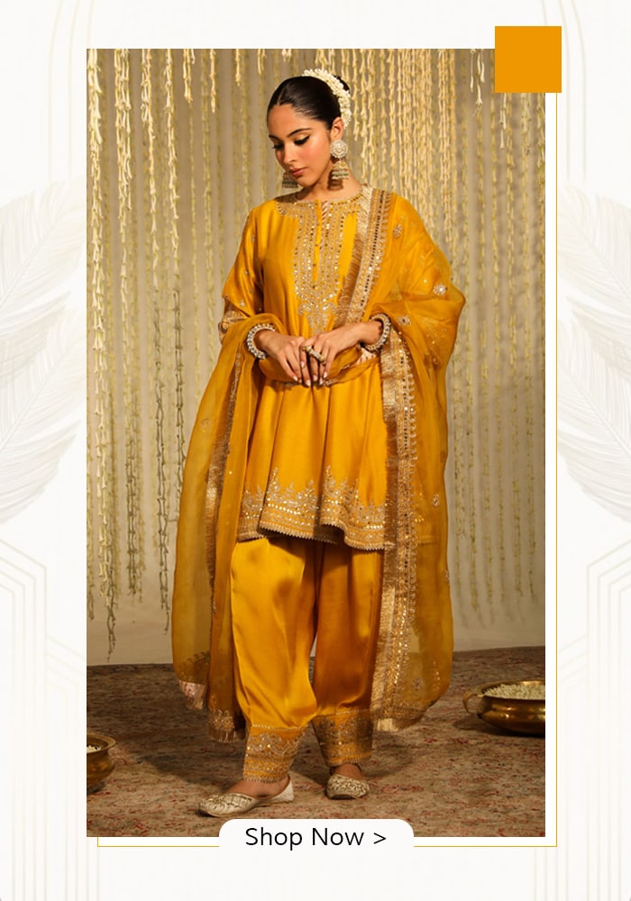Yellow kurta salwar set