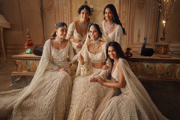 Models in white outfits