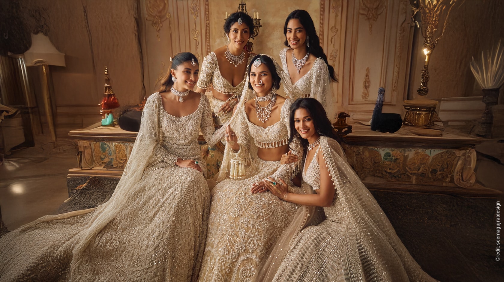 Models in white outfits