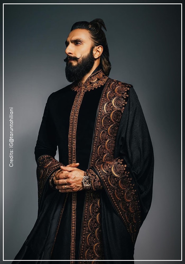 Ranveer singh in Tarun Tahiliani black sherwani