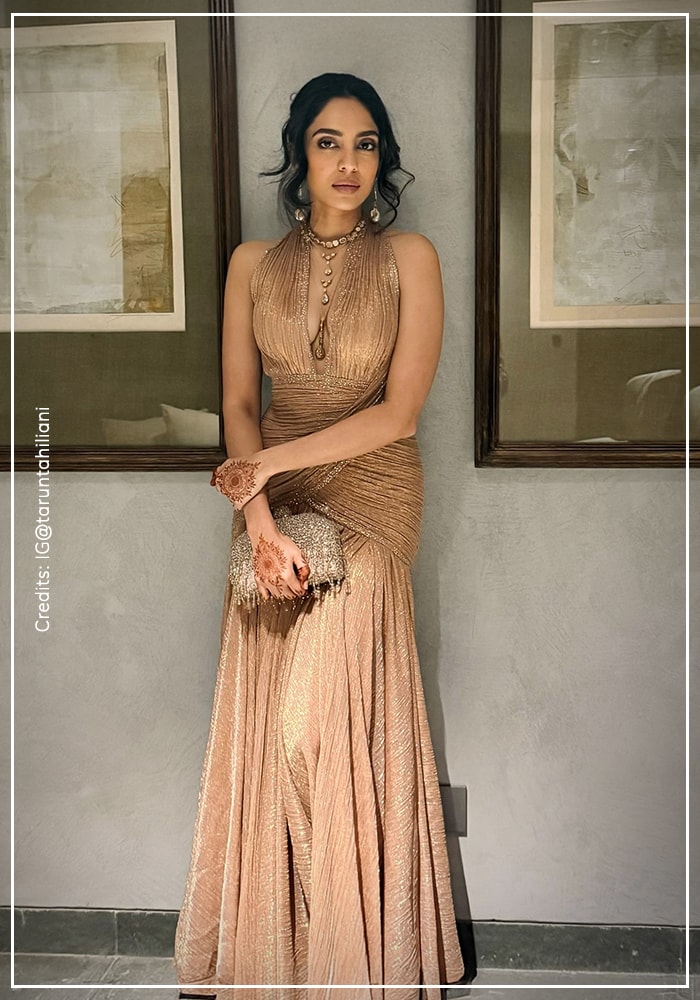 Sobhita Dhulipala in golden gown