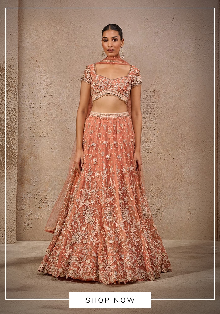 Tarun Tahiliani coral lehenga